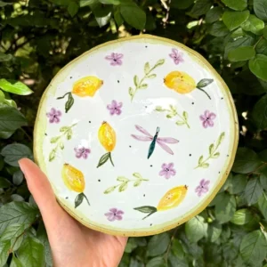Мисочка со стрекозой и лимонами