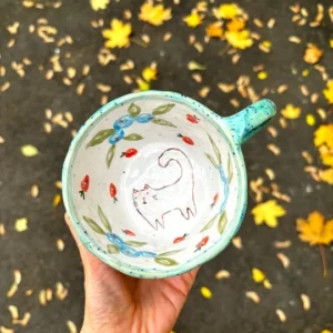 Кружка с котом и голубикой