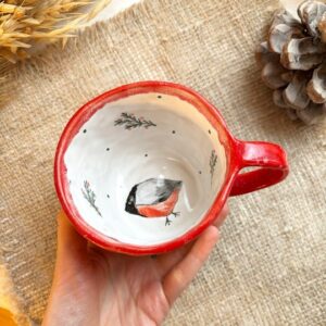 Кружка со снегирем