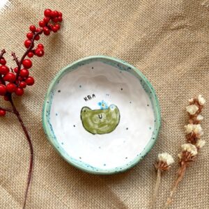 Мисочка с лягушкой и цветком