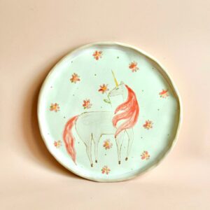 Тареклка с розовым единорогом